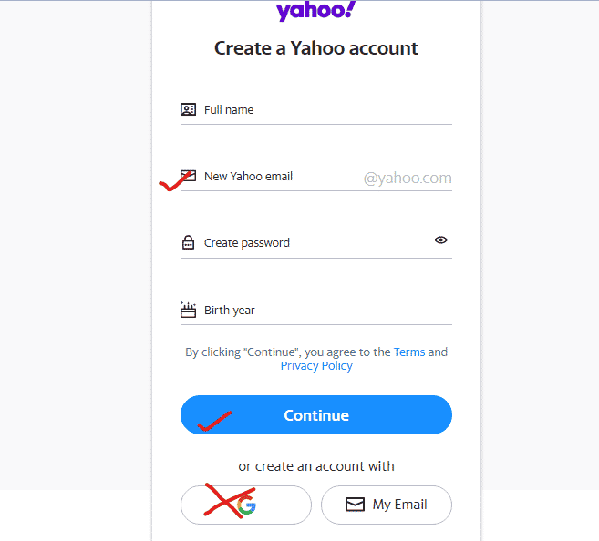 Signing Up To Yahoo For Creating Custom Domain For Free